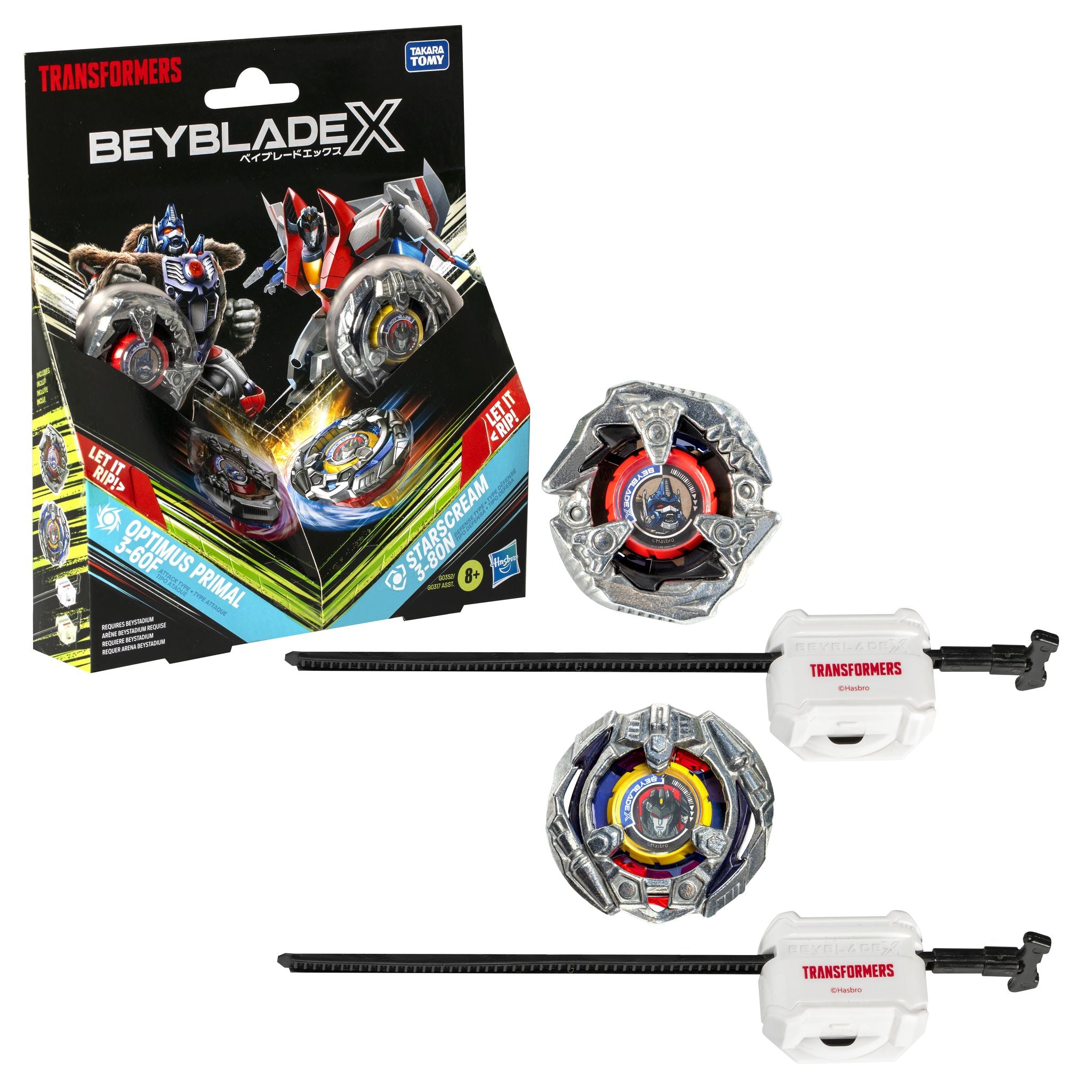 Beyblade X Transformers Collaboration: Optimus Primal vs Starscream Battle Set