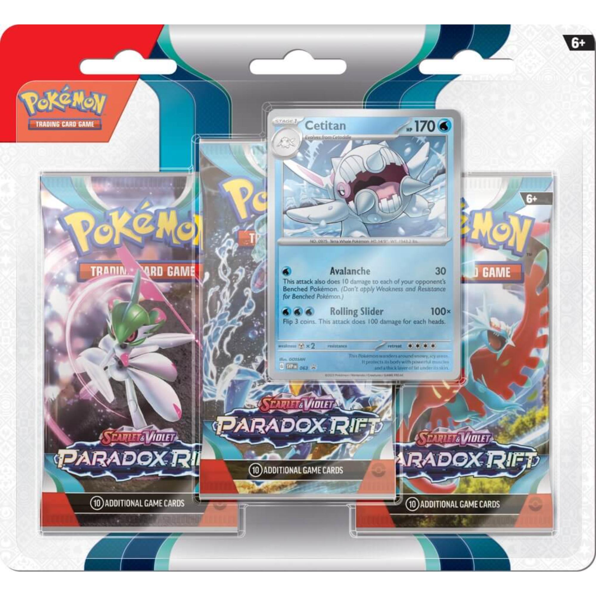 Pokemon TCG Scarlet & Violet 4 Paradox Rift - Three Booster Blister Set with Foil Promo