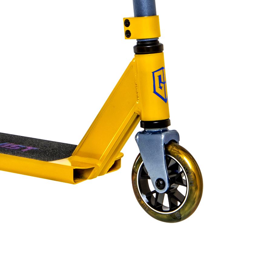 GRIT Extreme Gold/Blue Scooter with Upgraded Wide Deck