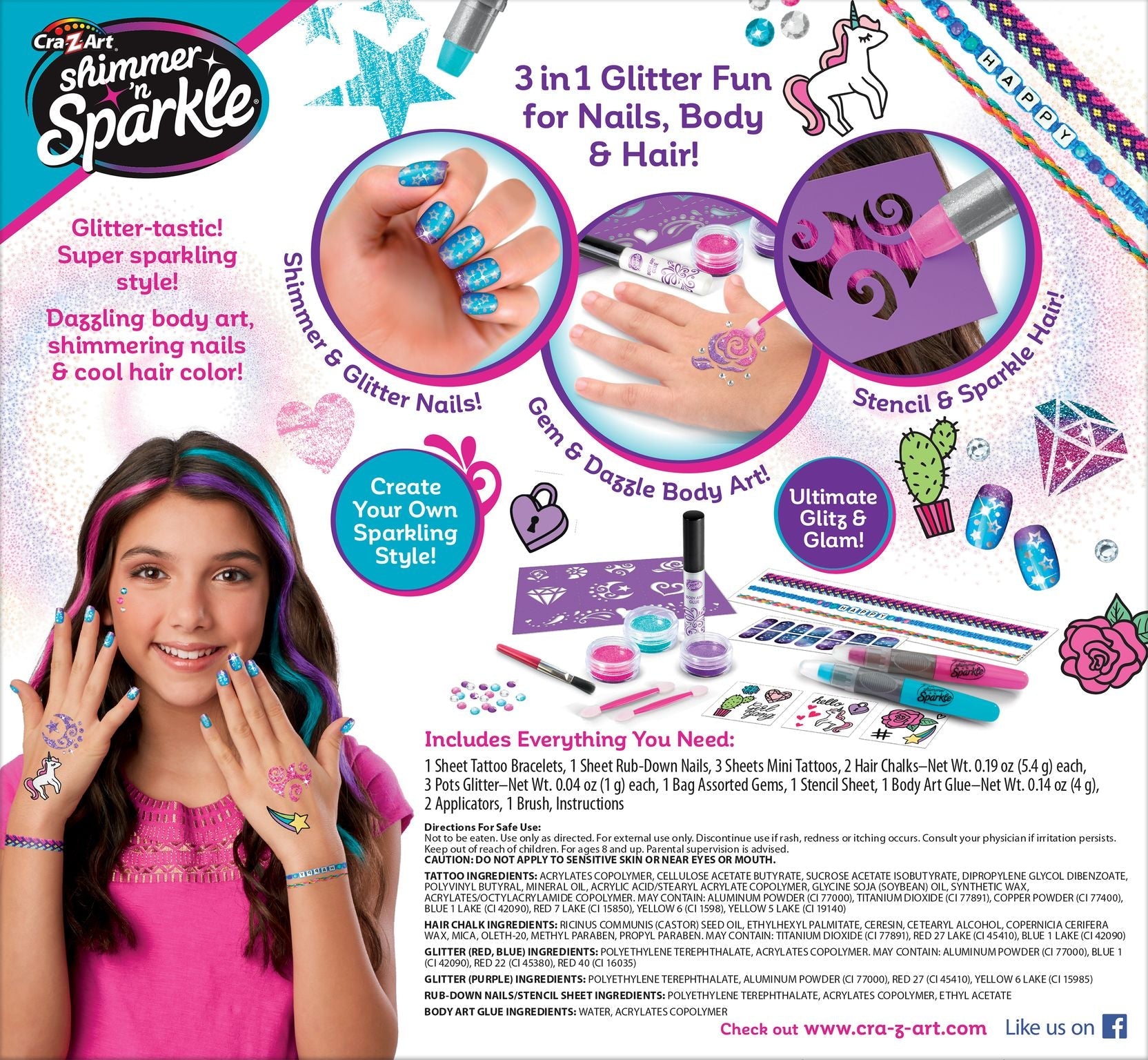 Hot Deal! Cra-Z-Art 3-in-1 Ultimate Glitter Beauty Set for Body, Nails, and Hair