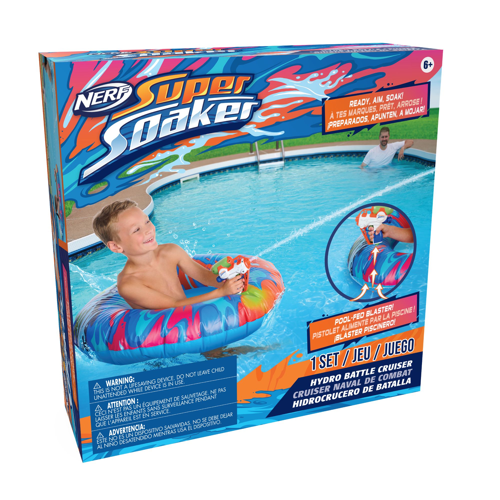NERF Super Soaker StormForce Inflatable Ride - On Water Battle Racer