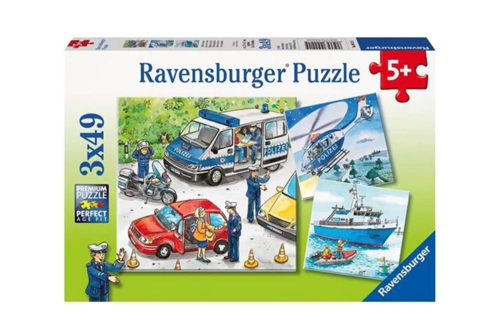 Ravensburger Police In Action Puzzle - 3 Sets of 49 Pieces, Premium Puzzling Fun