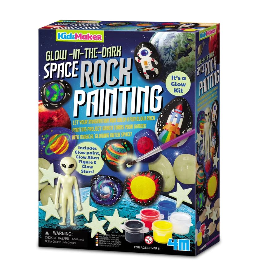 Amazing 4M Space Rock Painting Set - Ideal Glow Rock Painting Project for Kids Over 5