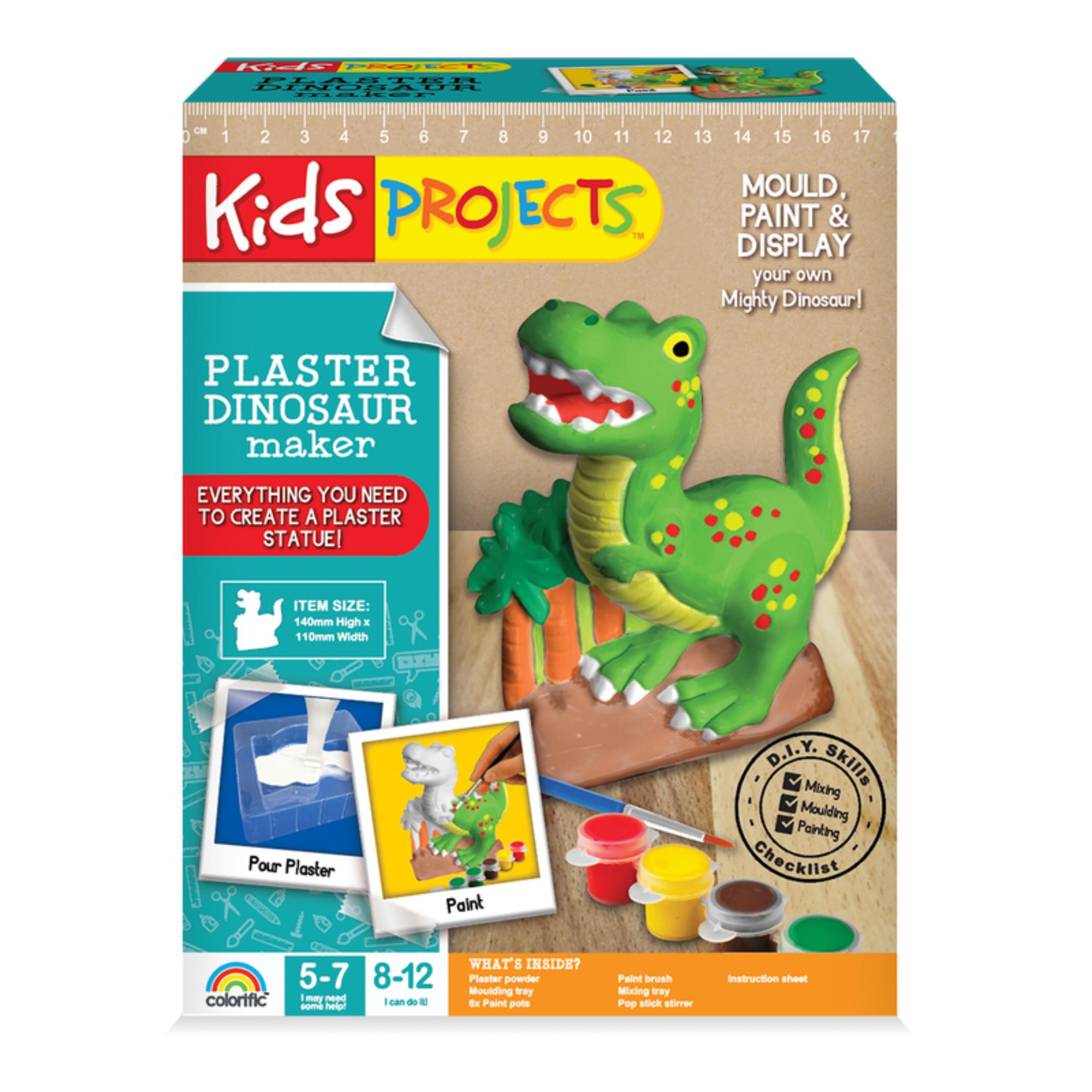 Hot Sale! Kids' Colourful Dinosaur Plaster Statue Making Project Kit