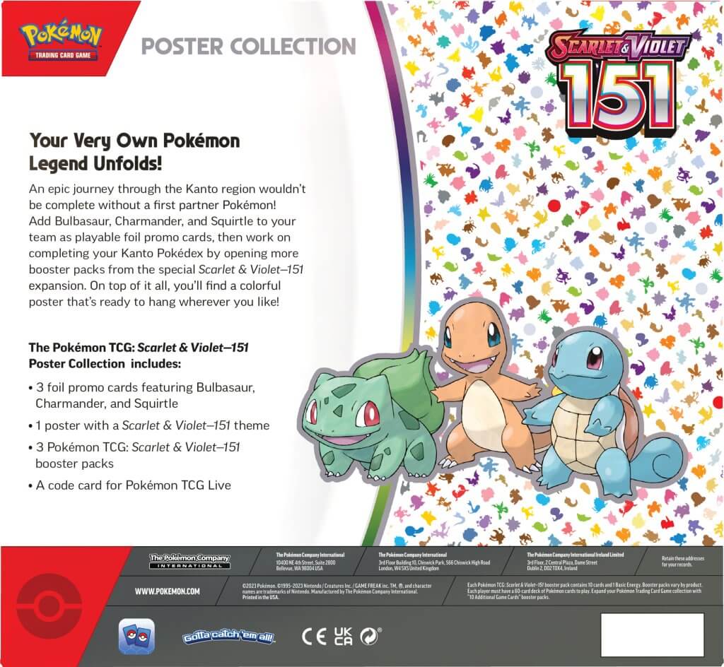 Pokemon Trading Card Game Scarlet & Violet 151 Colorful Poster Set