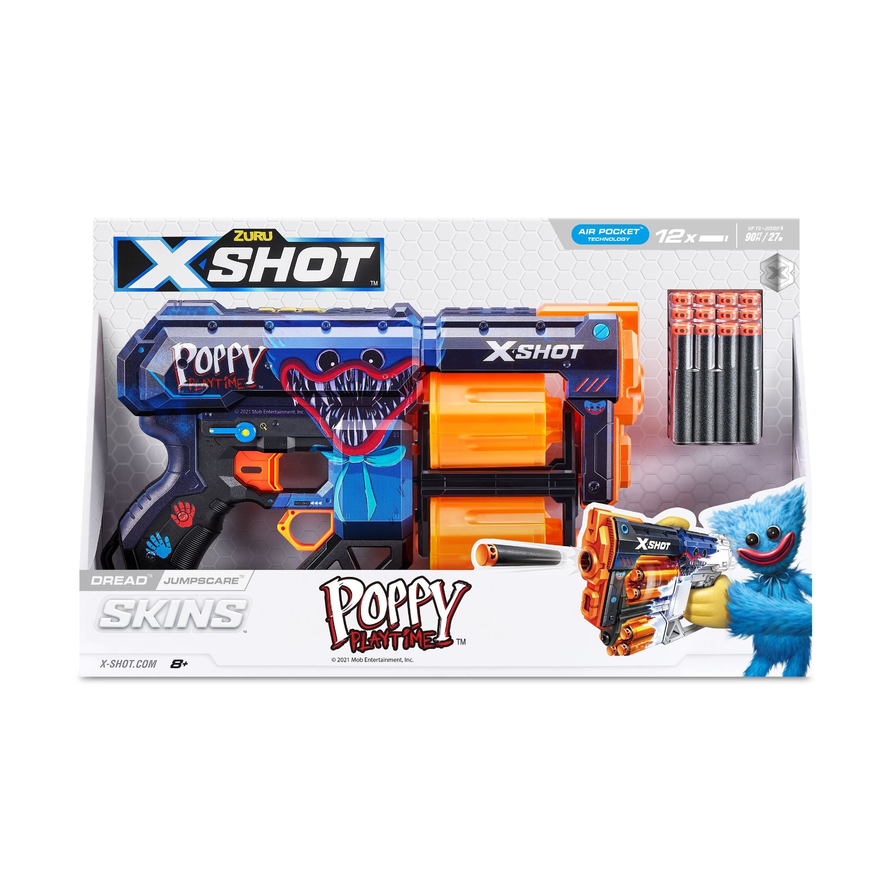 Hot Sale: ZURU X Shot Skins Dread with Poppy Playtime Jumpscare Toy Blaster