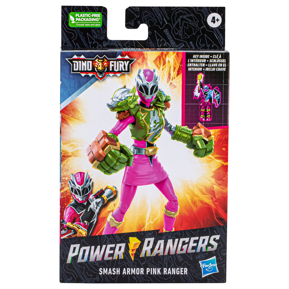 Hot! Power Rangers Dino Fury 6-Inch Pink Ranger Smash Armor Action Figure