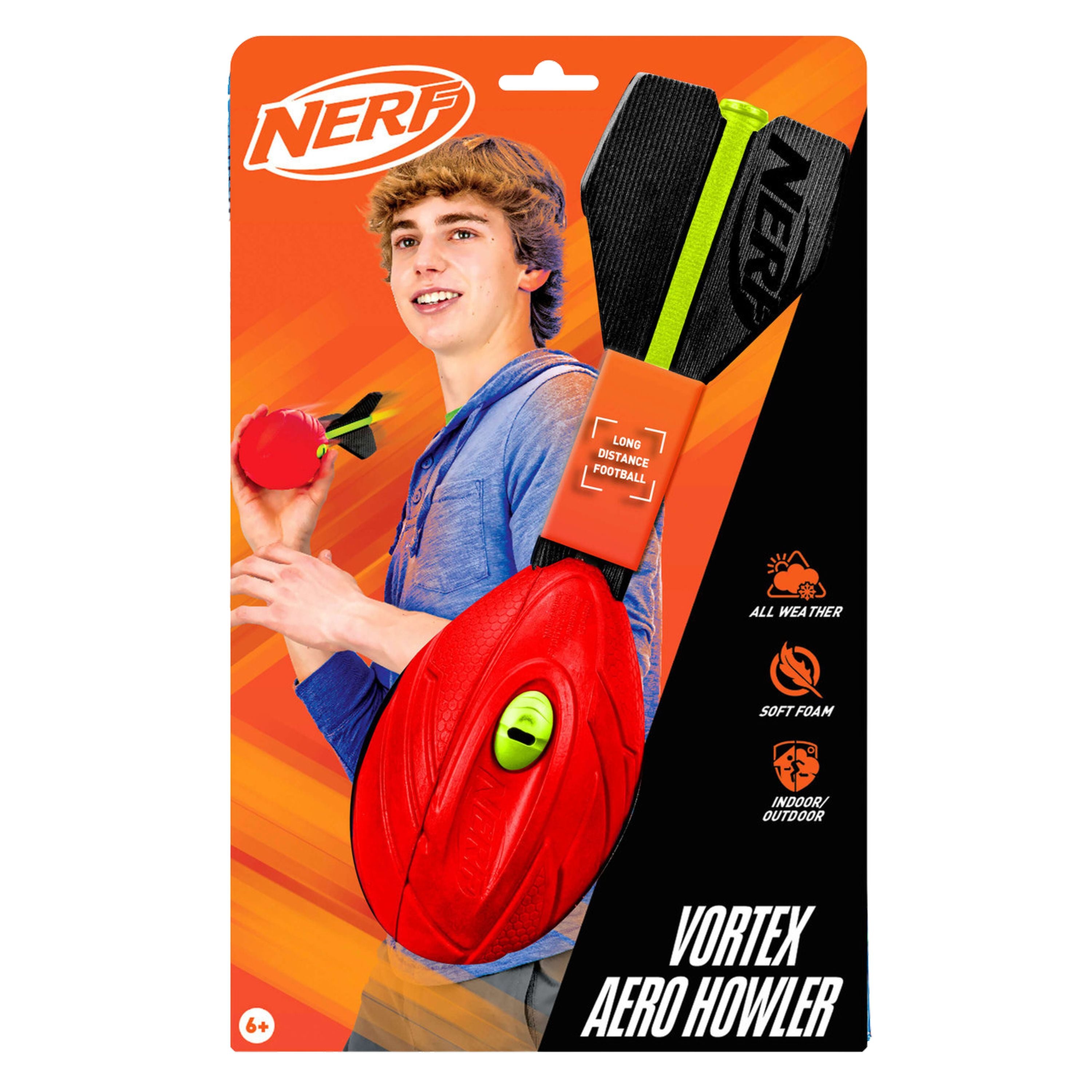 Hot Sale! Nerf Vortex Long - Distance Red Aero Howler Foam Football Toy
