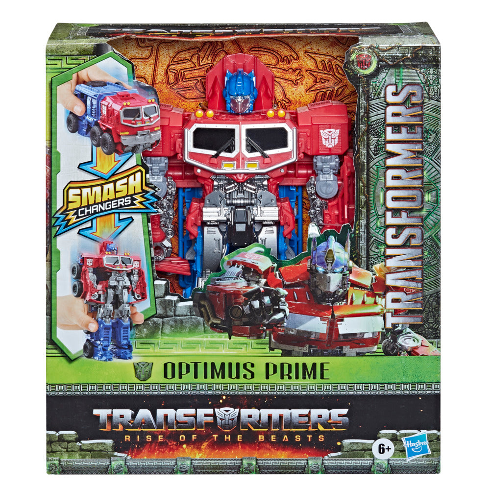Hot! Transformers Rise Of The Beasts Optimus Prime Smash Changers Figure