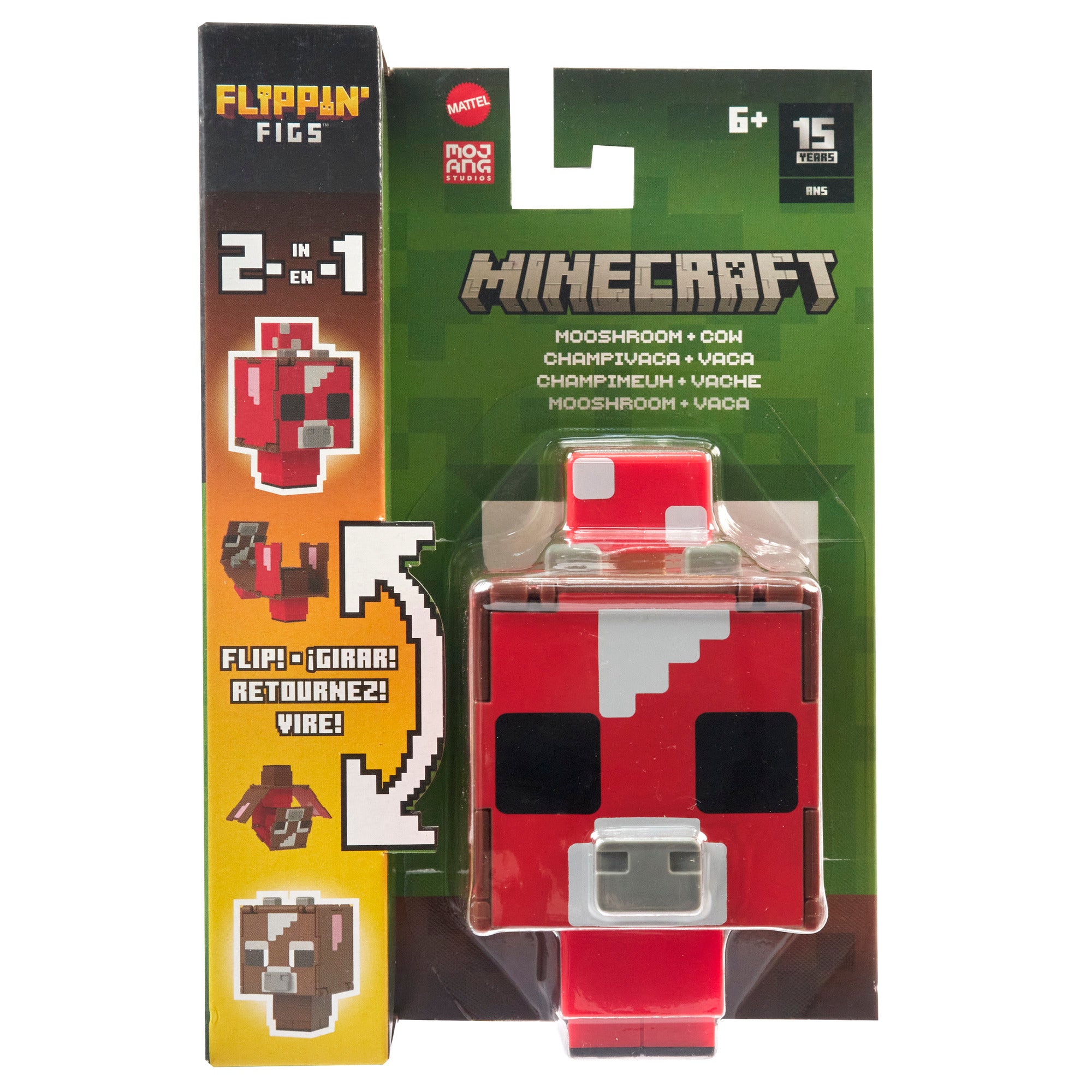 Hot Deal! Minecraft Flippin' Figs Collectible Set: Mooshroom + Cow Figures