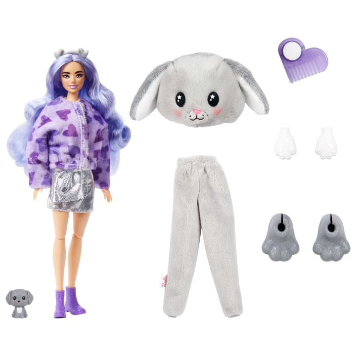 Grey Puppy Themed Barbie Cutie Reveal Doll with 10 Surprises