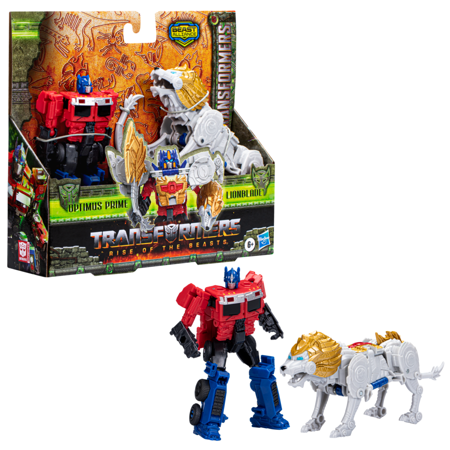 Transformers Rise of the Beasts 2-Pack: Armor-Ready Optimus Prime & Lionblade