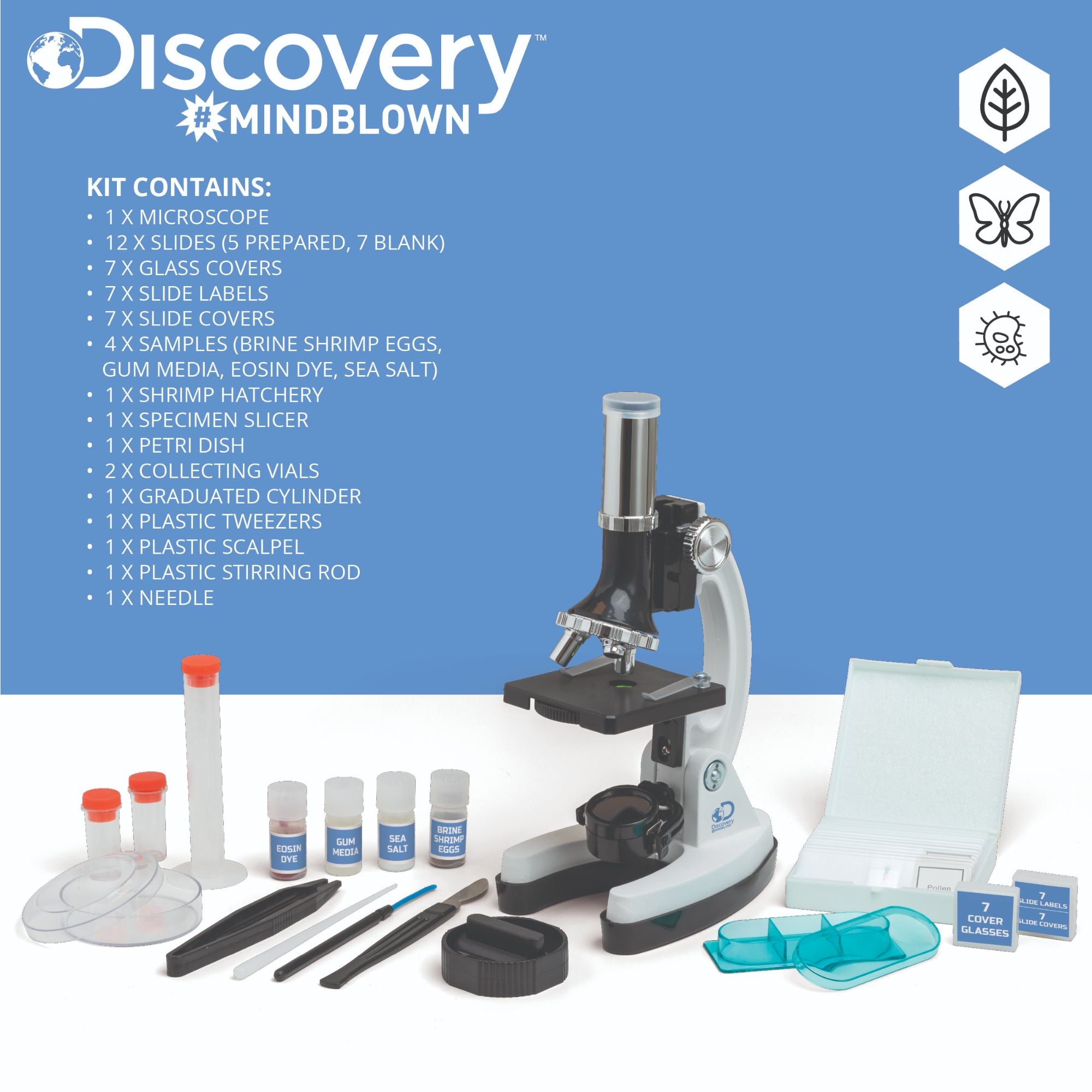 Hot! 48-Piece Discovery Mindblown Microscope Set