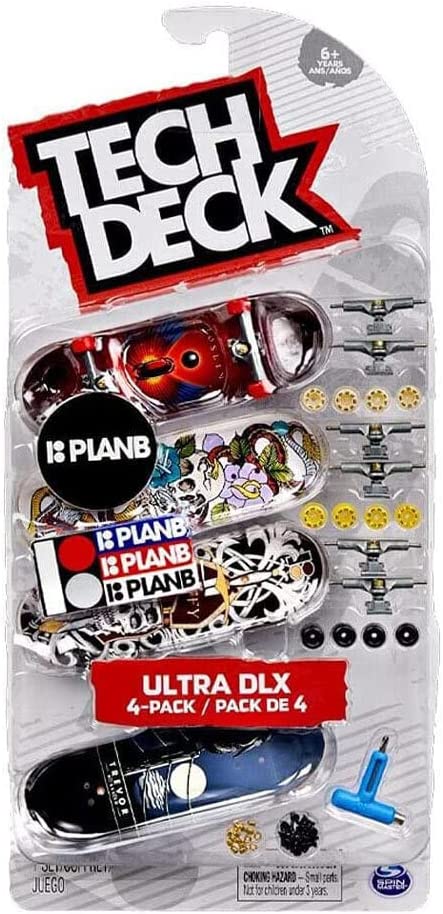 Tech Deck Ultra Dlx 4-Pack Fingerboards - Plan B with Authentic Graphics