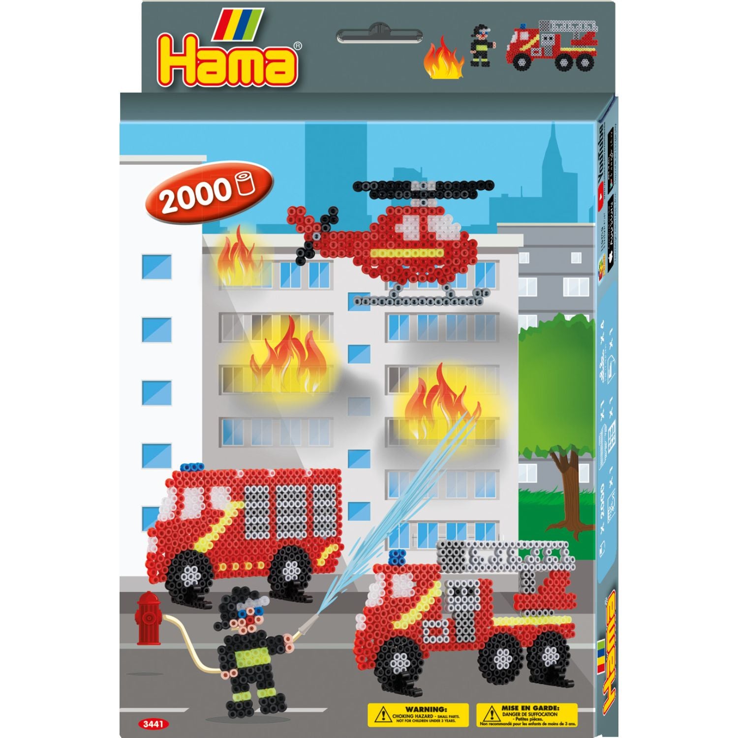 Hama 2000-Piece Small Boxed Gift Set: Fire Fighters Themed Beads
