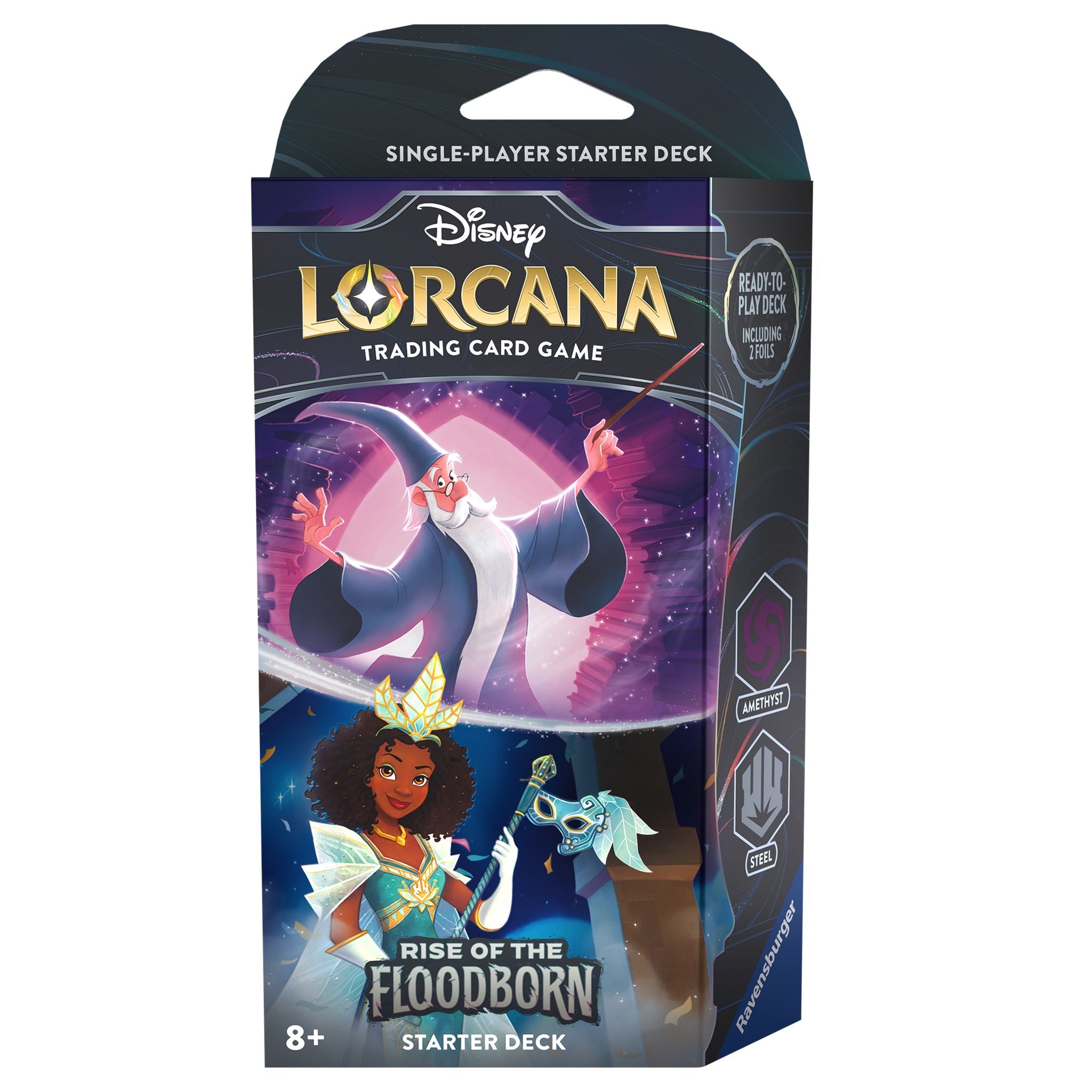 Hot! Disney Lorcana TCG Season 2 Rise Of Floodborn Starter Deck - Amethyst & Steel for New Players