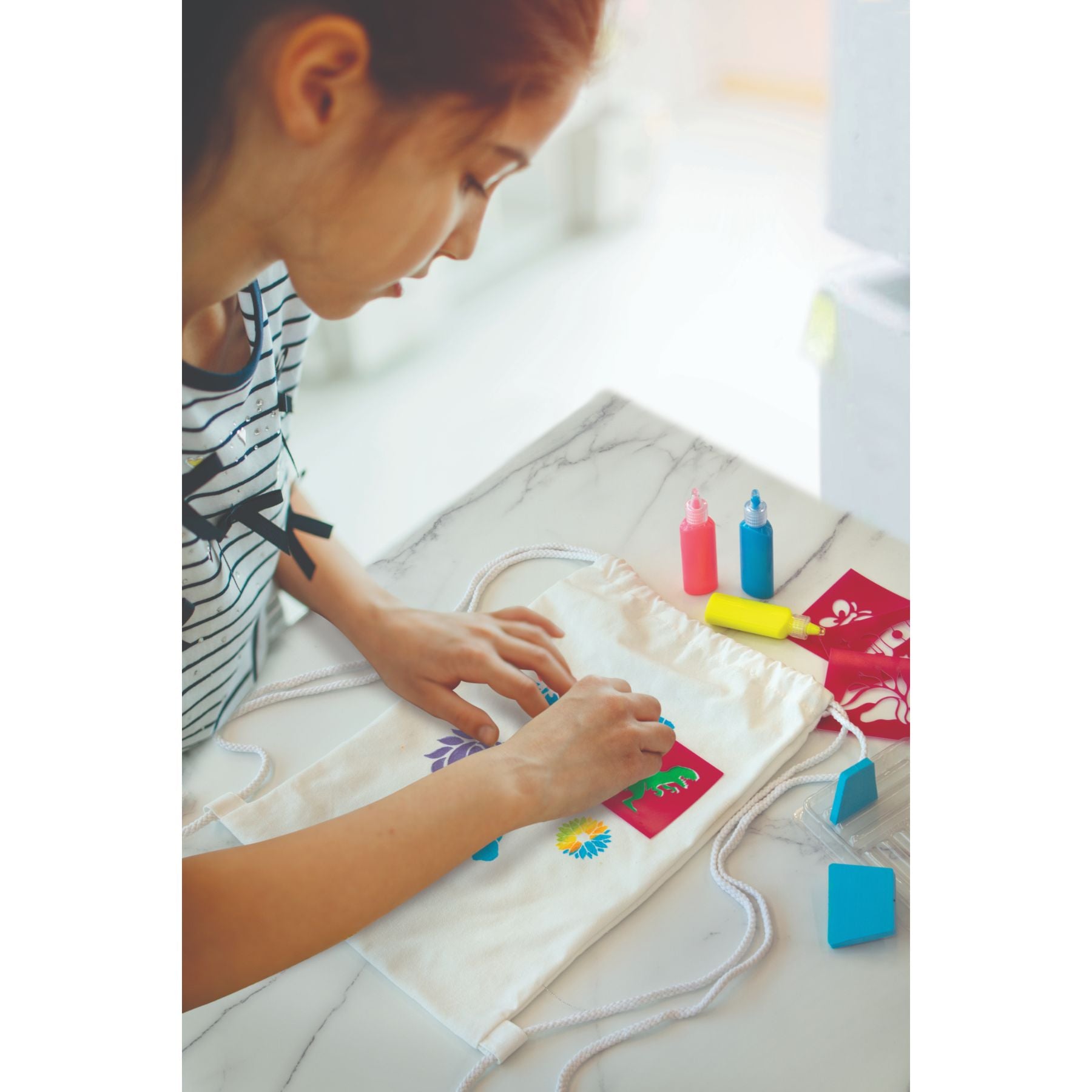 Hot Sale! 4M Backpack Stencil Printing Set for Creative Printing on Backpacks