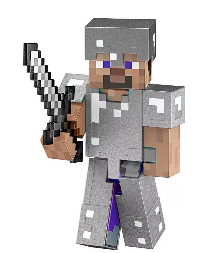 Adult-Designed 5.5-Inch Minecraft Diamond Level Steve Action Figure