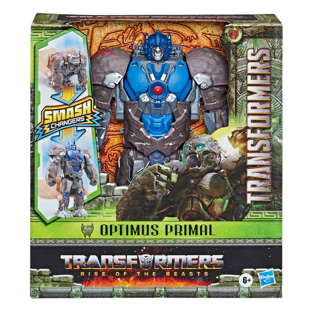 Transformers Rise of the Beasts 9 - inch Smash Changers Optimus Primal Action Figure