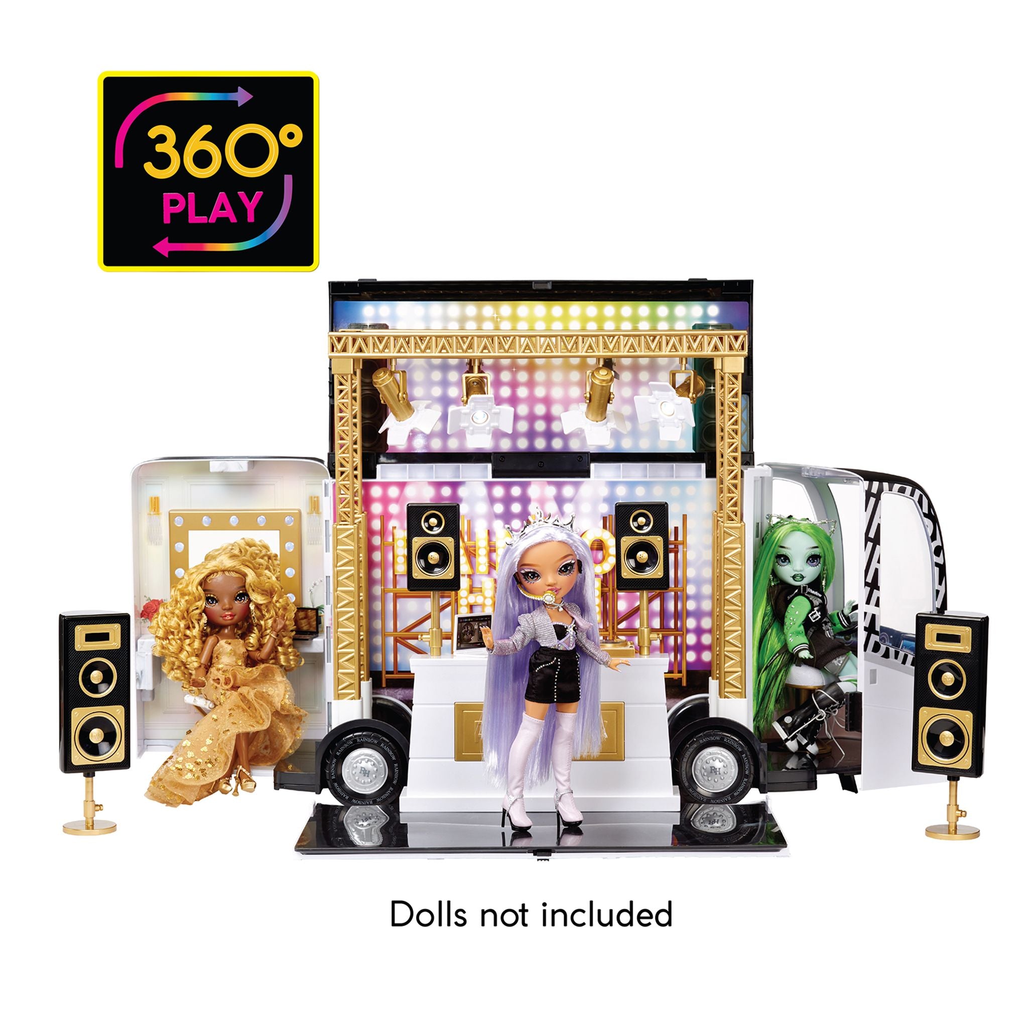 Hot Deal! Rainbow High Rainbow Vision Tour Bus & Stage Playset for Kids' Imaginative Play