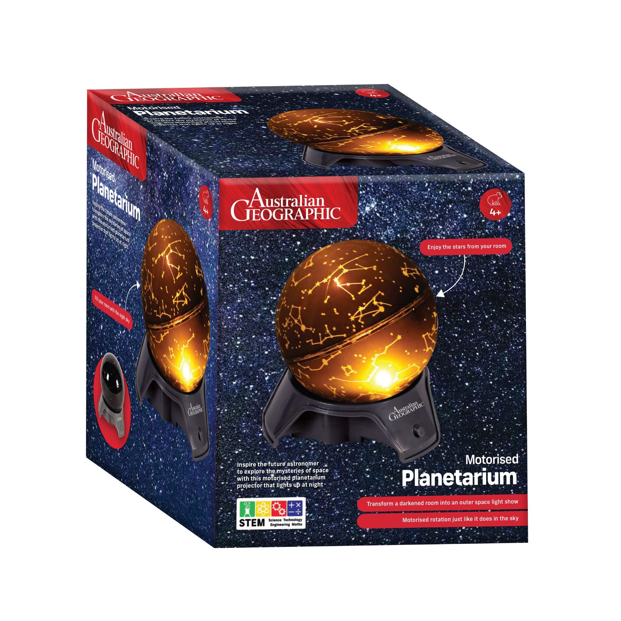 Australian Geographic Motorized Star Globe Planetarium - Ideal for Young Astronomers