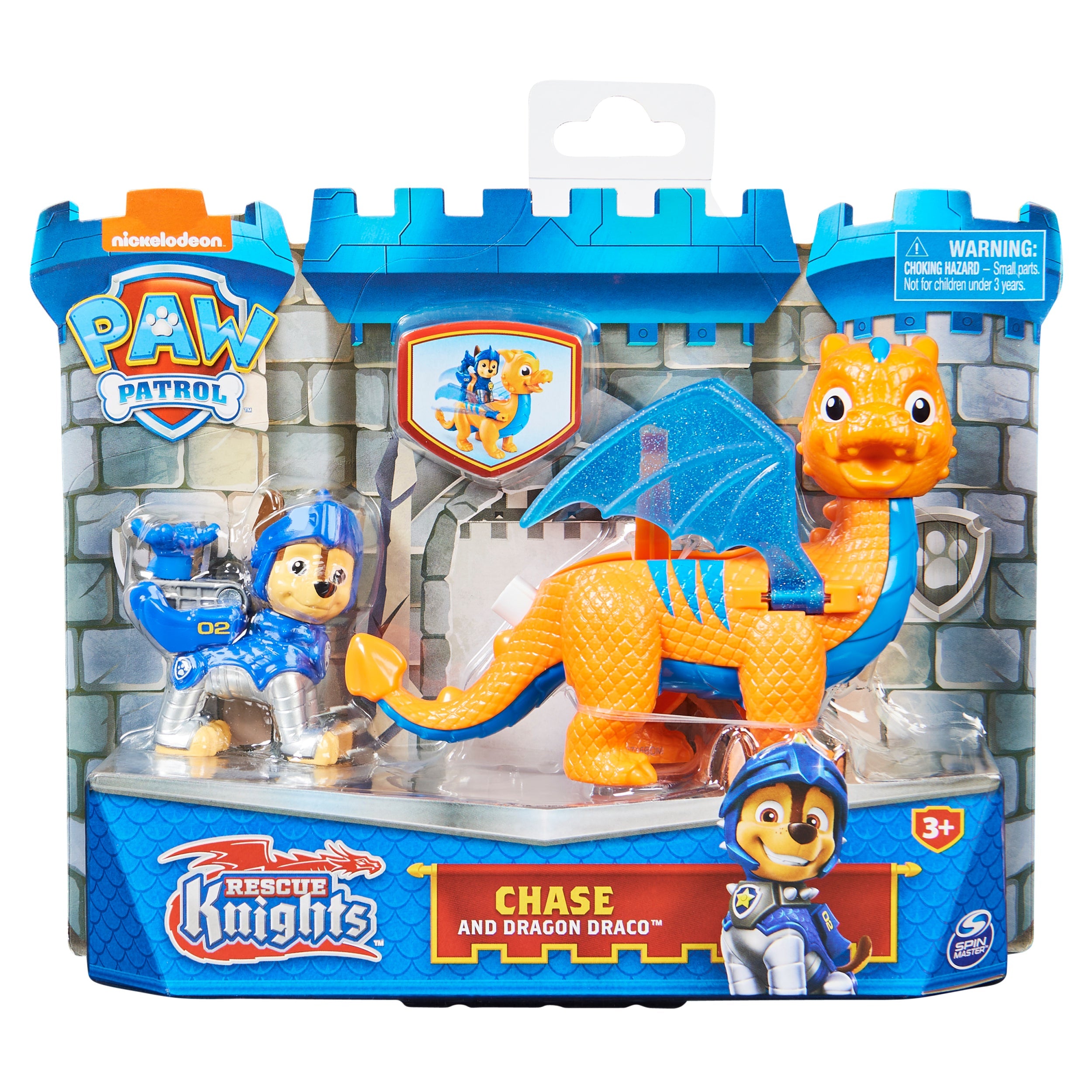 Exciting PAW Patrol Rescue Knights Chase and Dragon Draco Action Figures