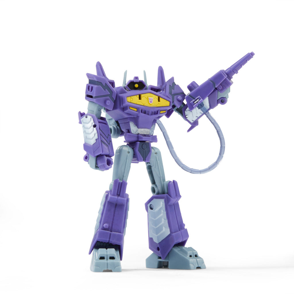 Deluxe Class Transformers Earthspark - Shockwave Toy with Build-a-Figure Piece