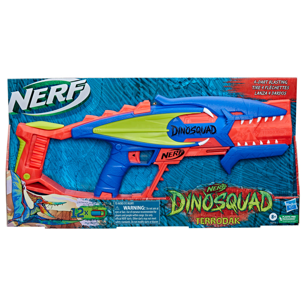 Hot Sale! Nerf DinoSquad Terrodak Dinosaur-Themed Foam Dart Blaster for Kids