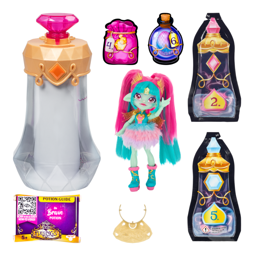 Magic Mixies Pixlings S1 - Amber The Dragon Pixling Doll with Magical Reveal