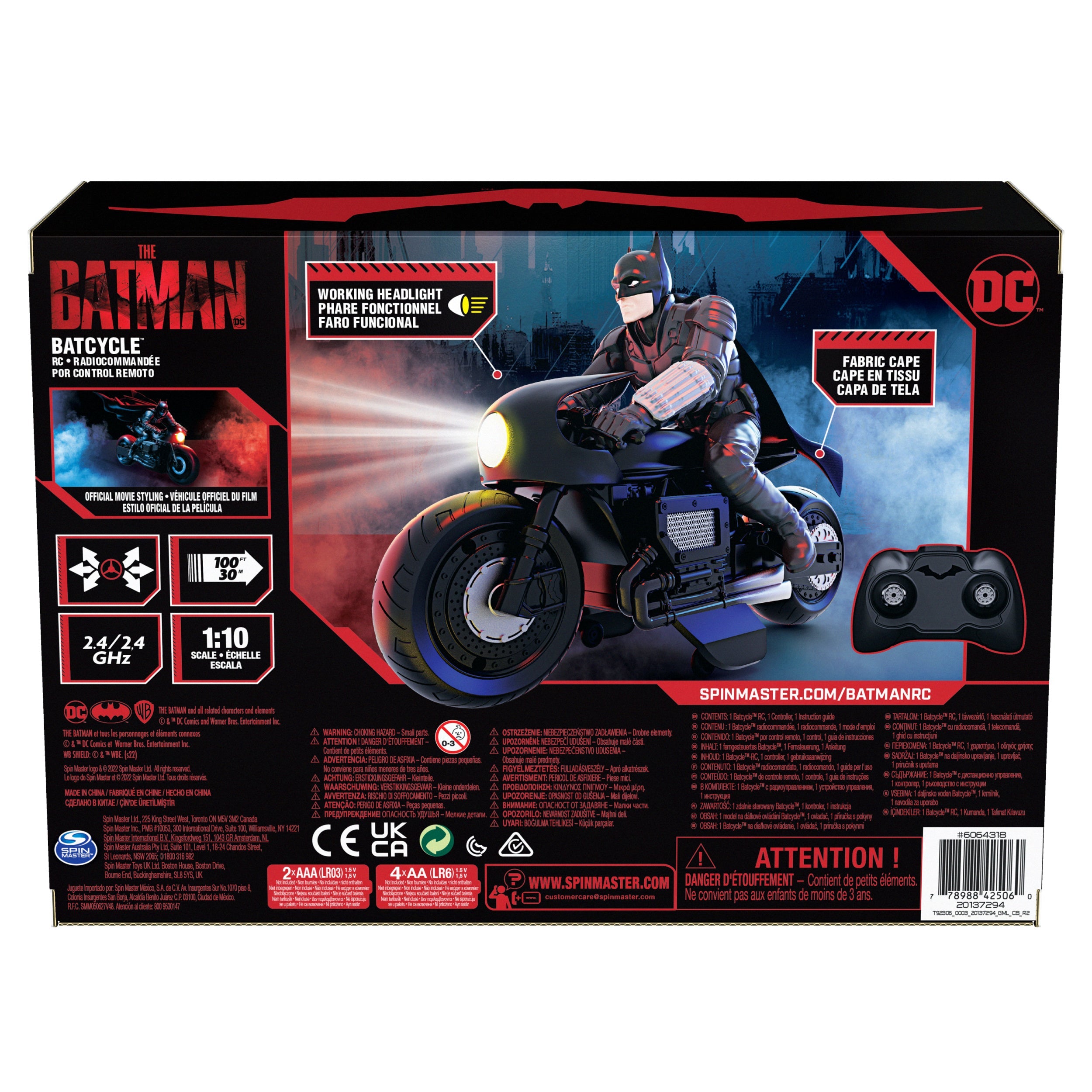 1:10 Scale Remote Control Batcycle from The Batman Movie
