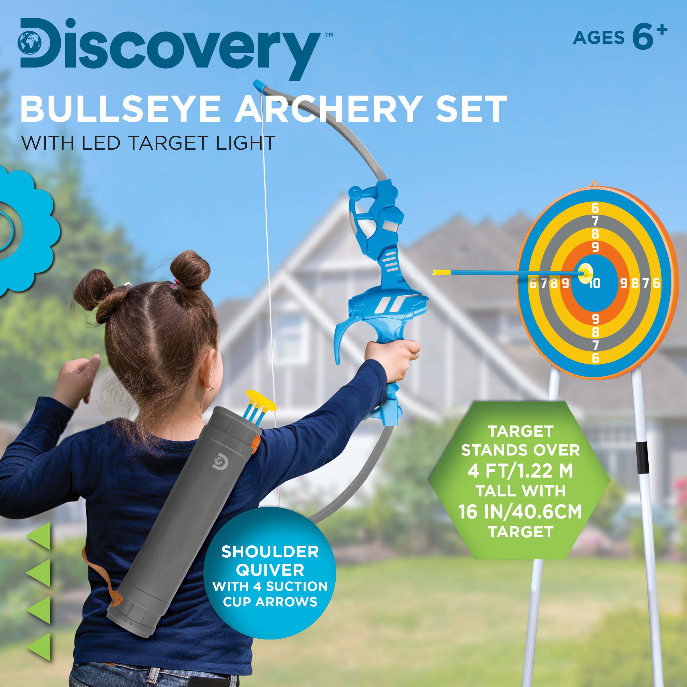 Hot! Discovery Bullseye Outdoor Archery Set for Fun