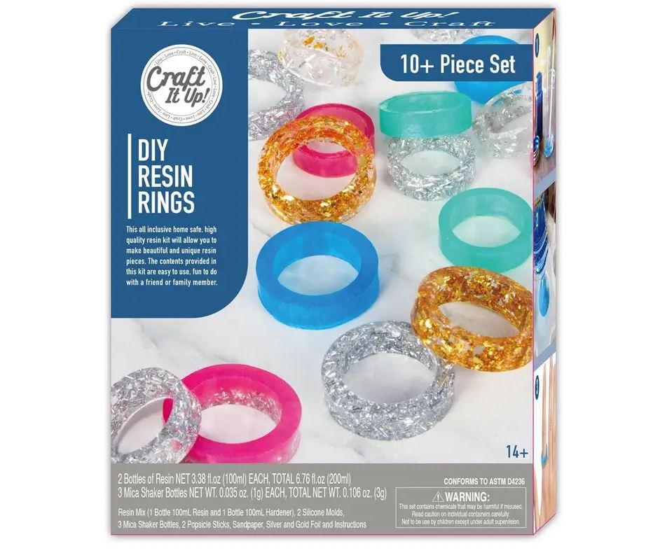 DIY Colorful Resin Ring Making Kit for Creative Kids
