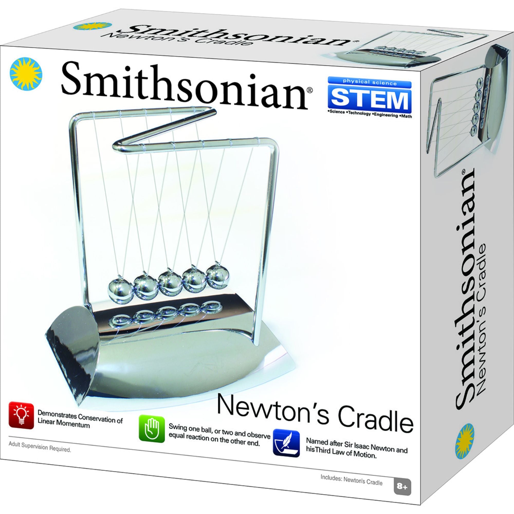 Smithsonian's Educational Newton's Cradle - Ideal for Ages 8+