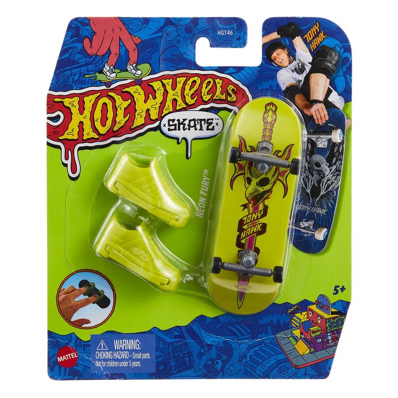 Hot Wheels Skate Neon Fury Fingerboard Single Pack - Exclusive Classic Style