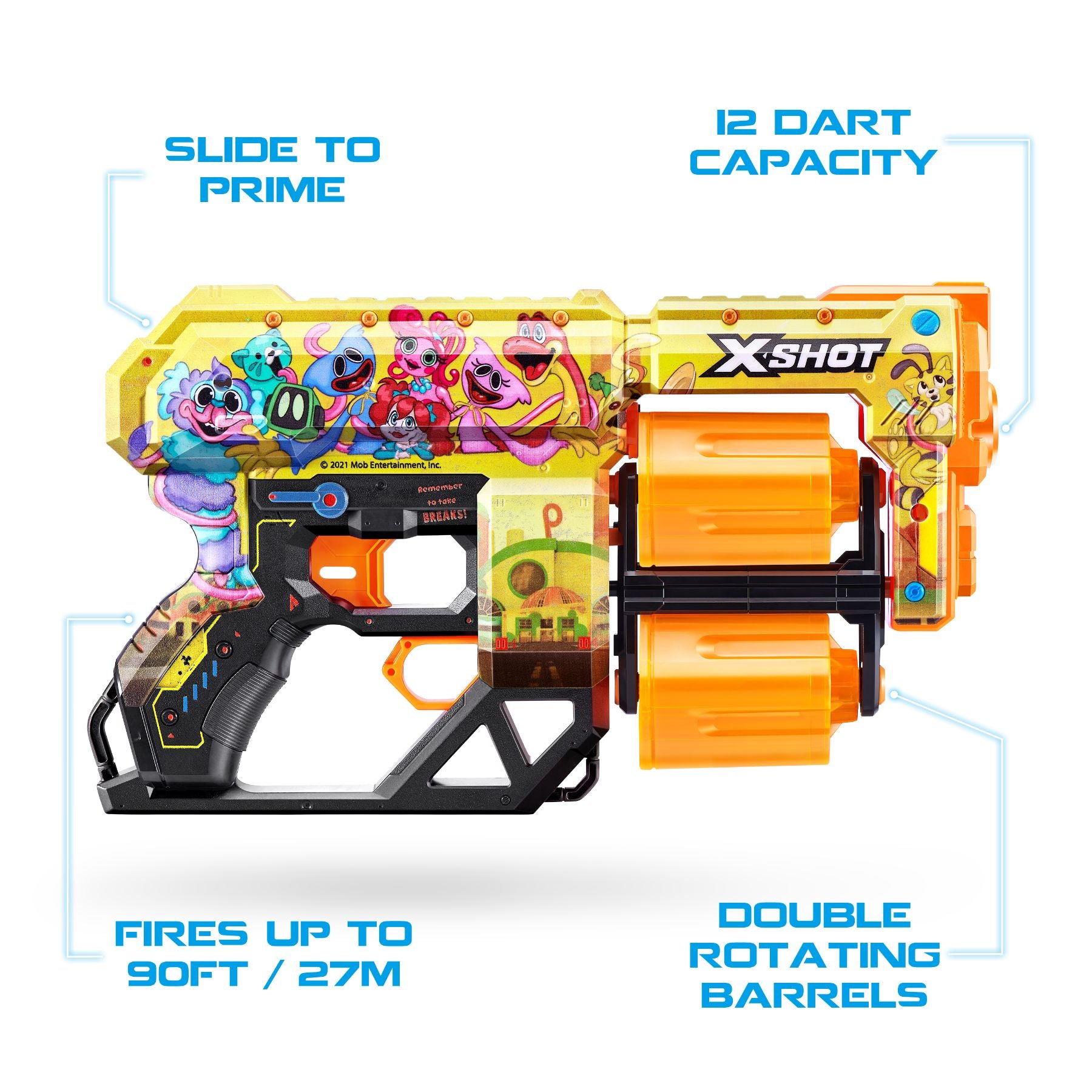 ZURU X Shot Skins Dread - Poppy Playtime Themed Blaster with 12 - Dart Capacity