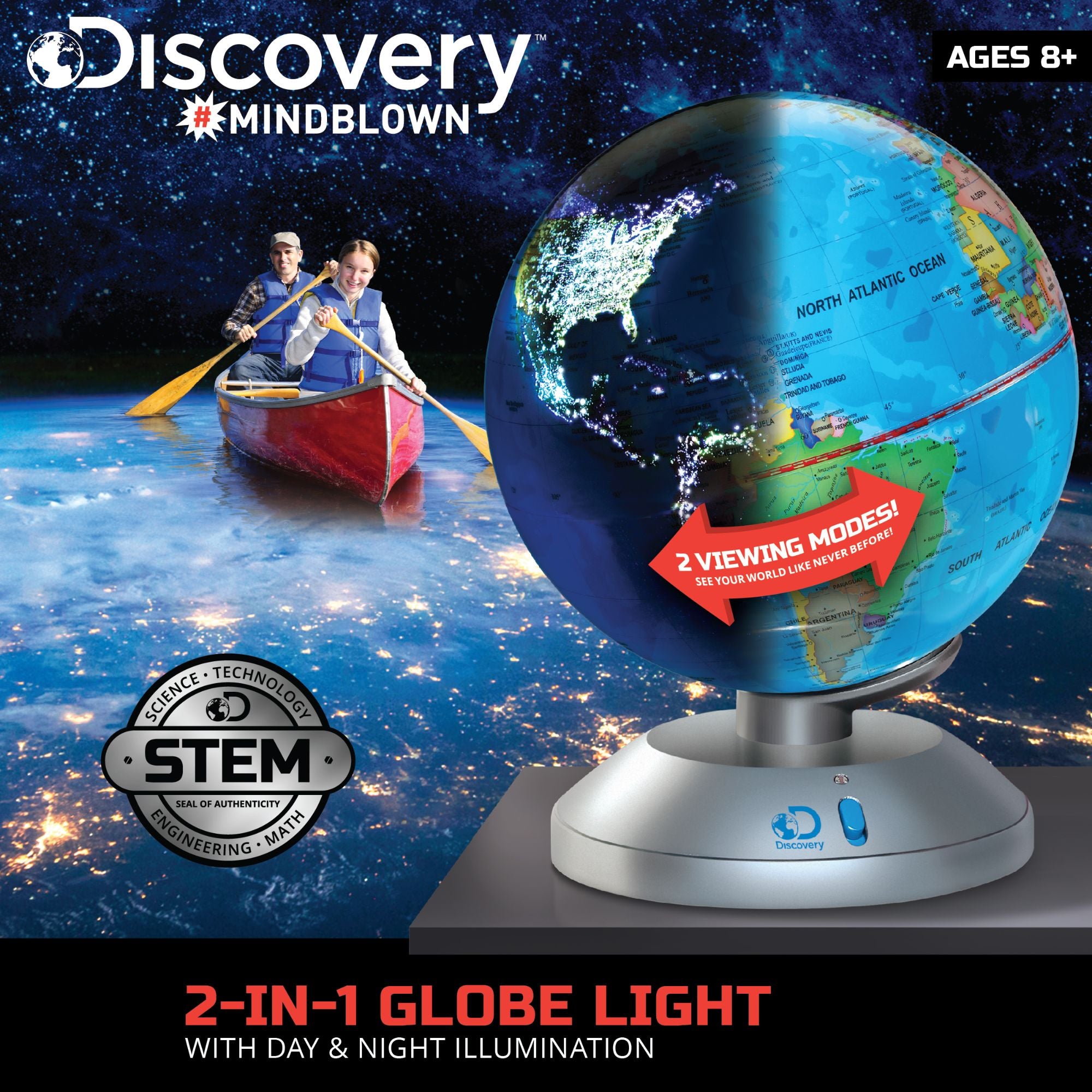 Amazing Discovery Mindblown 2-In-1 Globe Light - Ideal Educational Toy for Kids Aged 8+