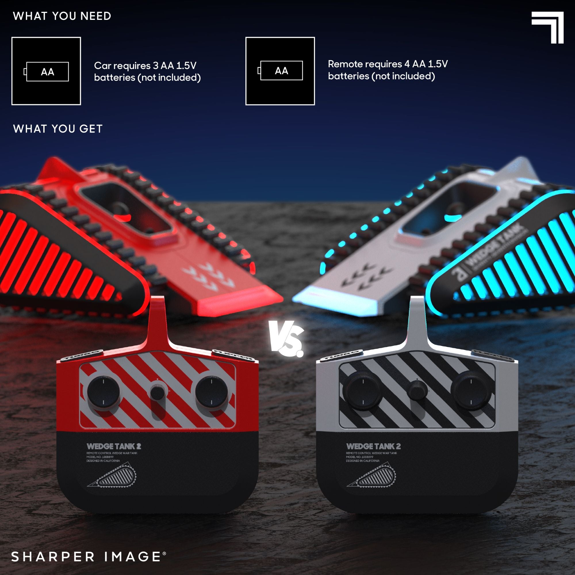 Sharper Image Remote Control Battle Wedge Tanks 2-Pack - Ideal for Tank-to-Tank Battles