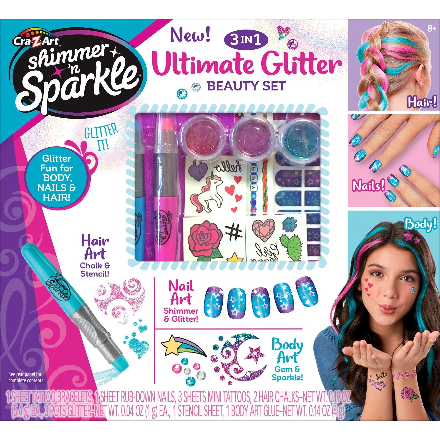 Hot Deal! Cra-Z-Art 3-in-1 Ultimate Glitter Beauty Set for Body, Nails, and Hair
