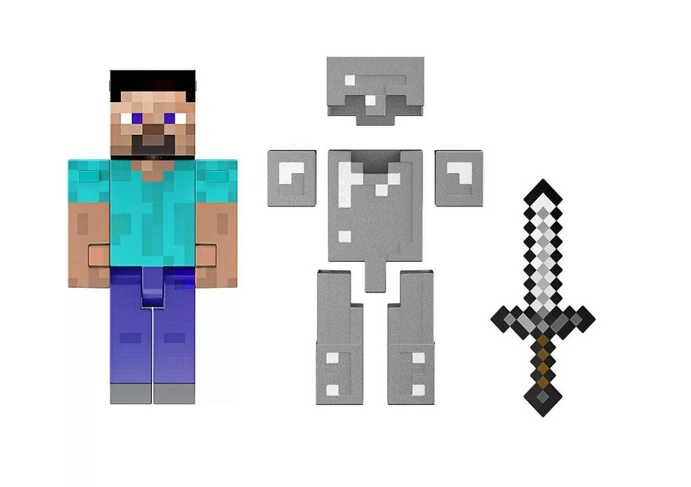 Adult-Designed 5.5-Inch Minecraft Diamond Level Steve Action Figure