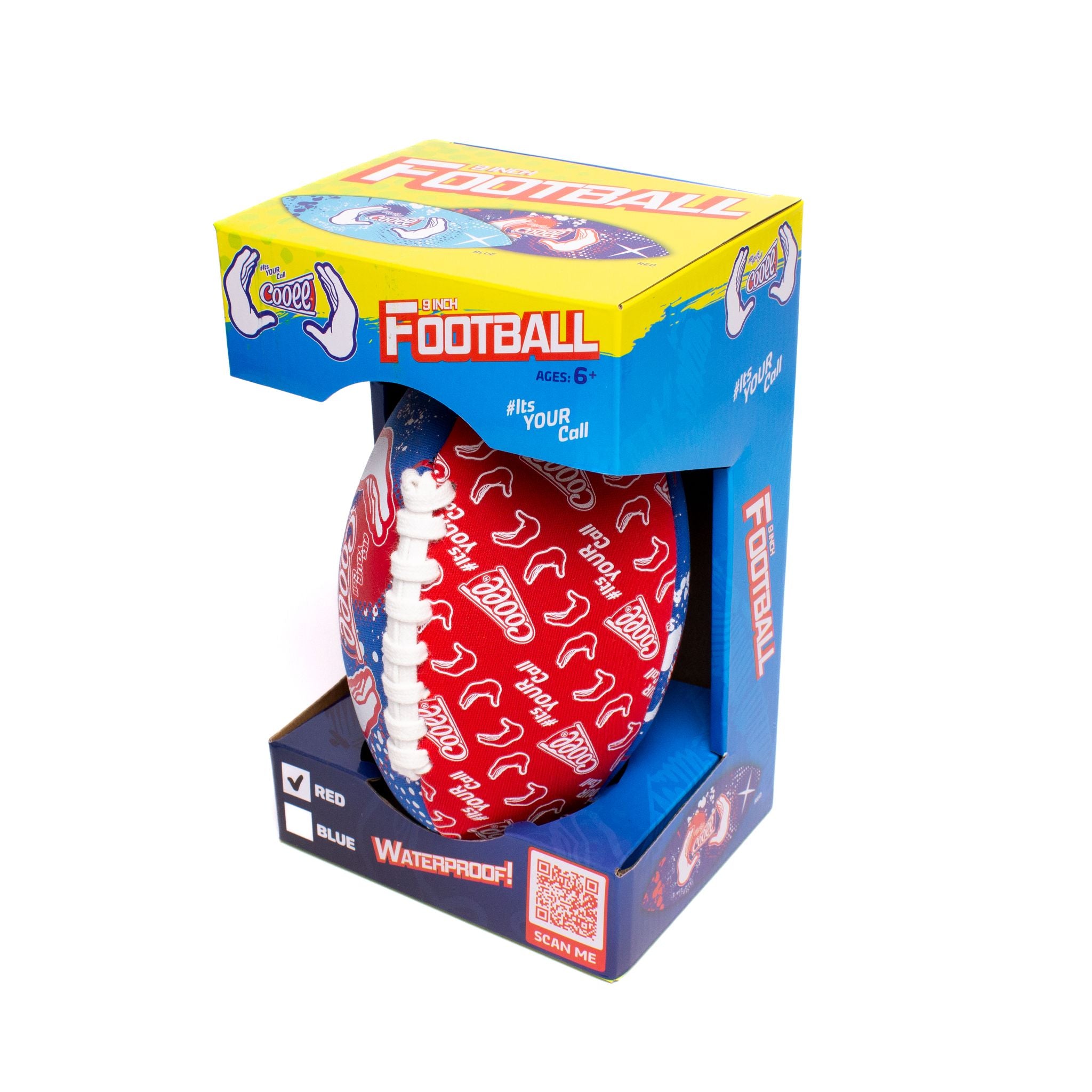 Hot Sale! 9-Inch Cooee Red Neoprene Football for Kids of All Ages