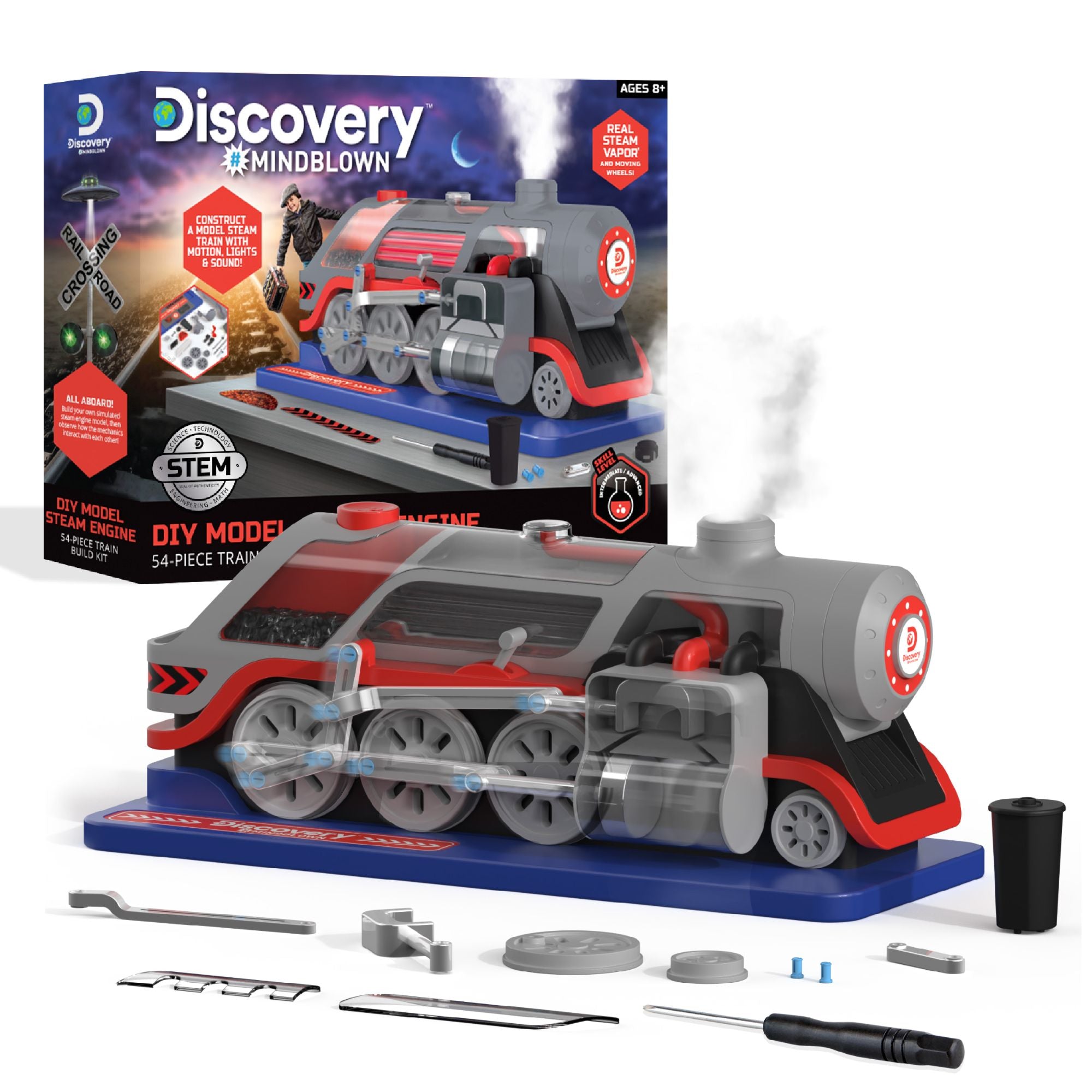 DIY Discovery Mindblown Realistic Model Steam Engine for Kids