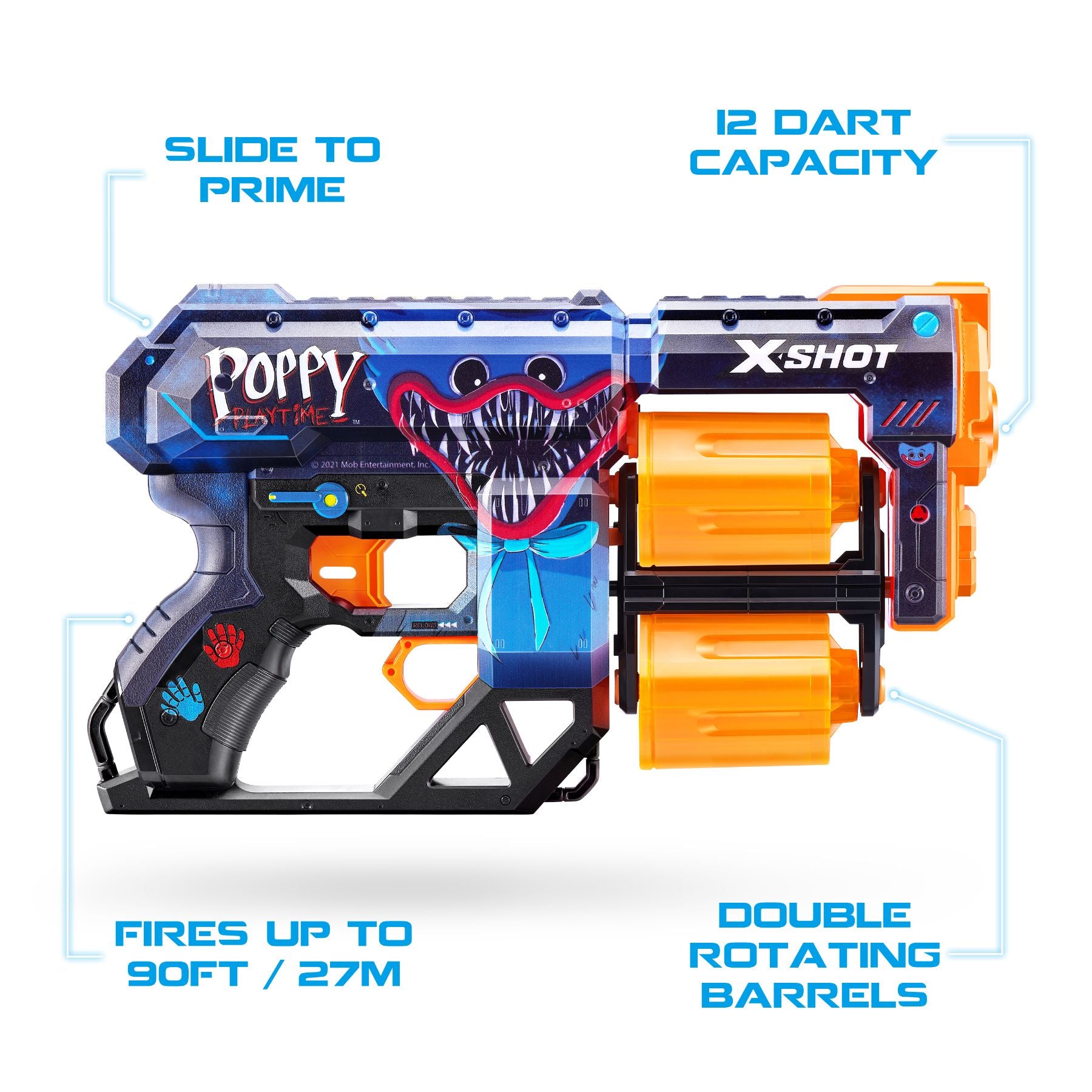 Hot Sale: ZURU X Shot Skins Dread with Poppy Playtime Jumpscare Toy Blaster