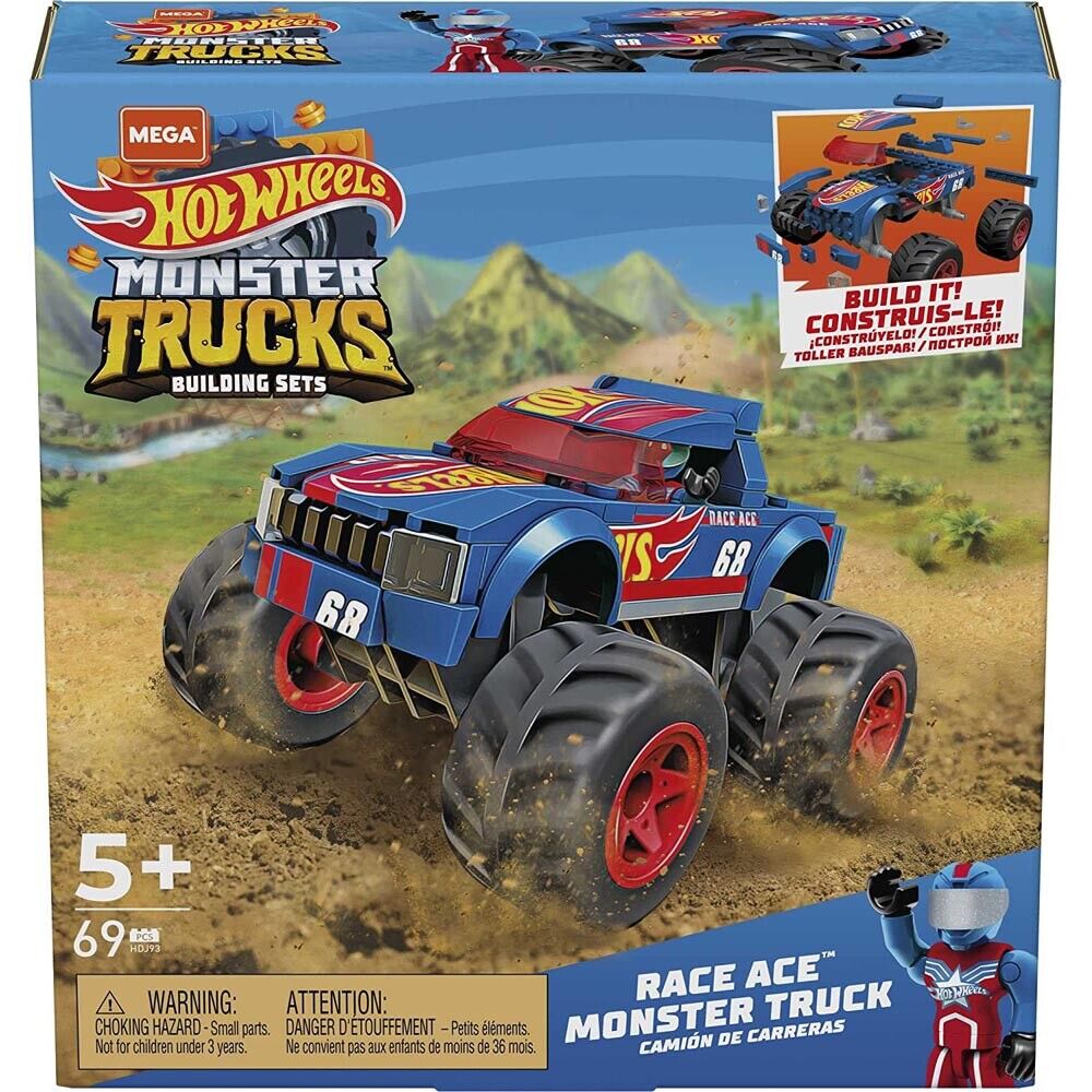 MEGA Construx Hot Wheels Monster Trucks Building Set - Race Ace Edition