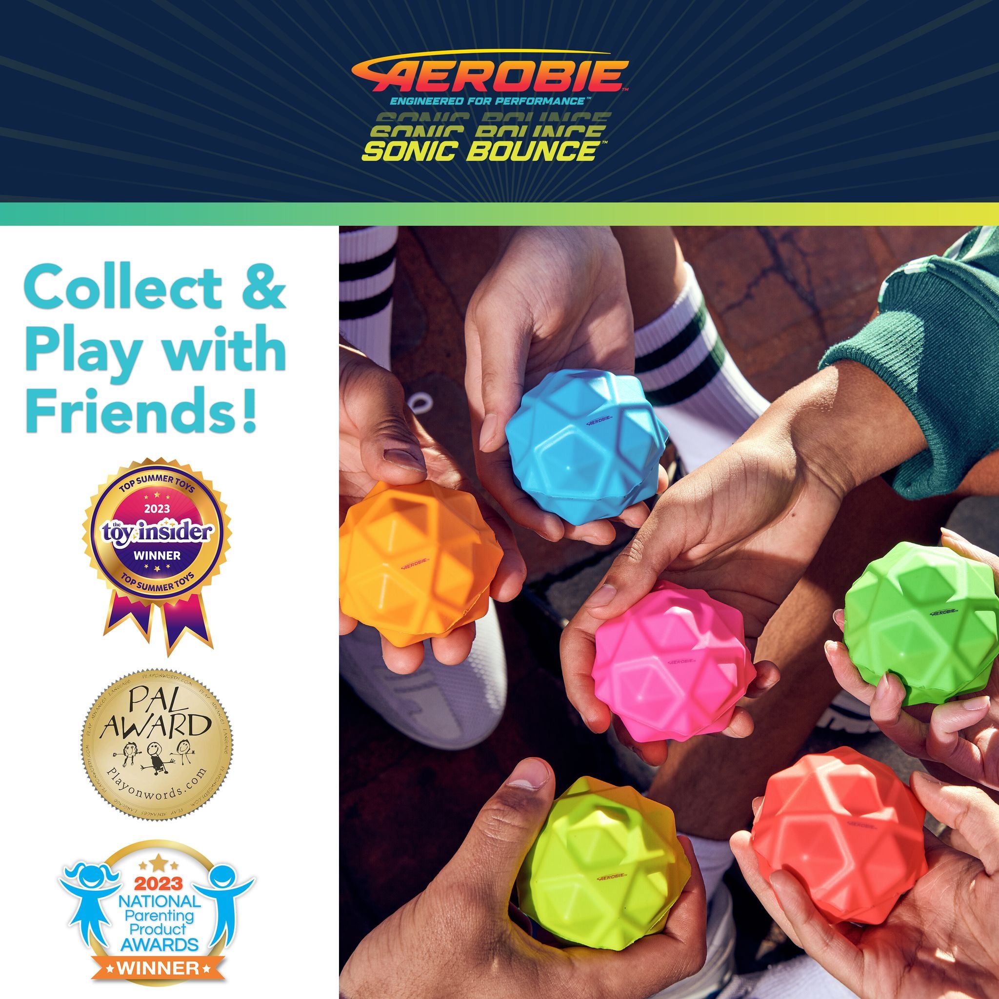 Get 3-Pack Aerobie Sonic Bounce Balls for Kids - High-Bounce Outdoor Toys!
