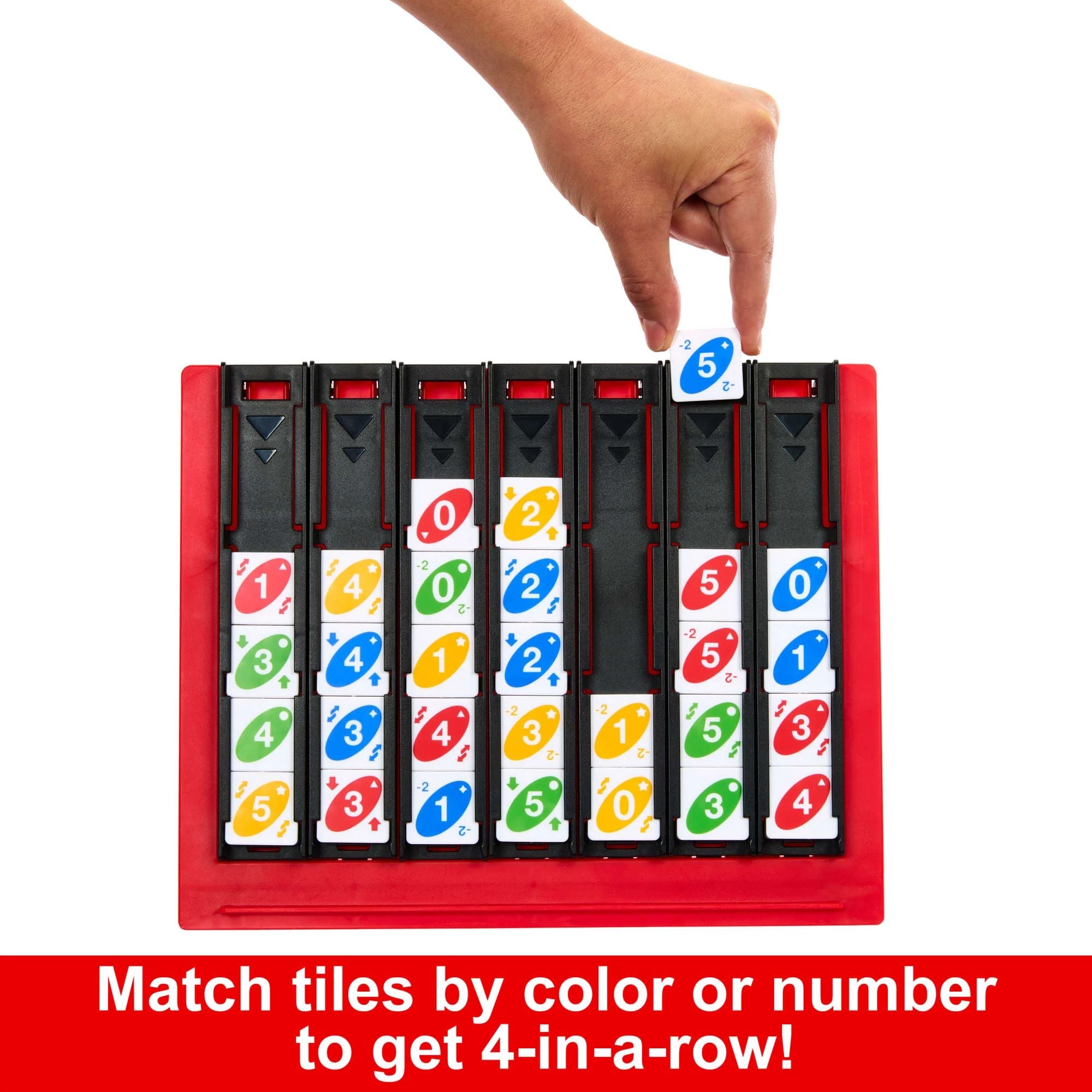 UNO Quatro - An Exciting Family Card Game Combining Four - in - a - Row and Color/Number Matching