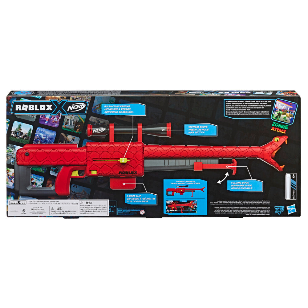 Hot! Nerf Roblox Zombie Attack Viper Strike Dart Blaster