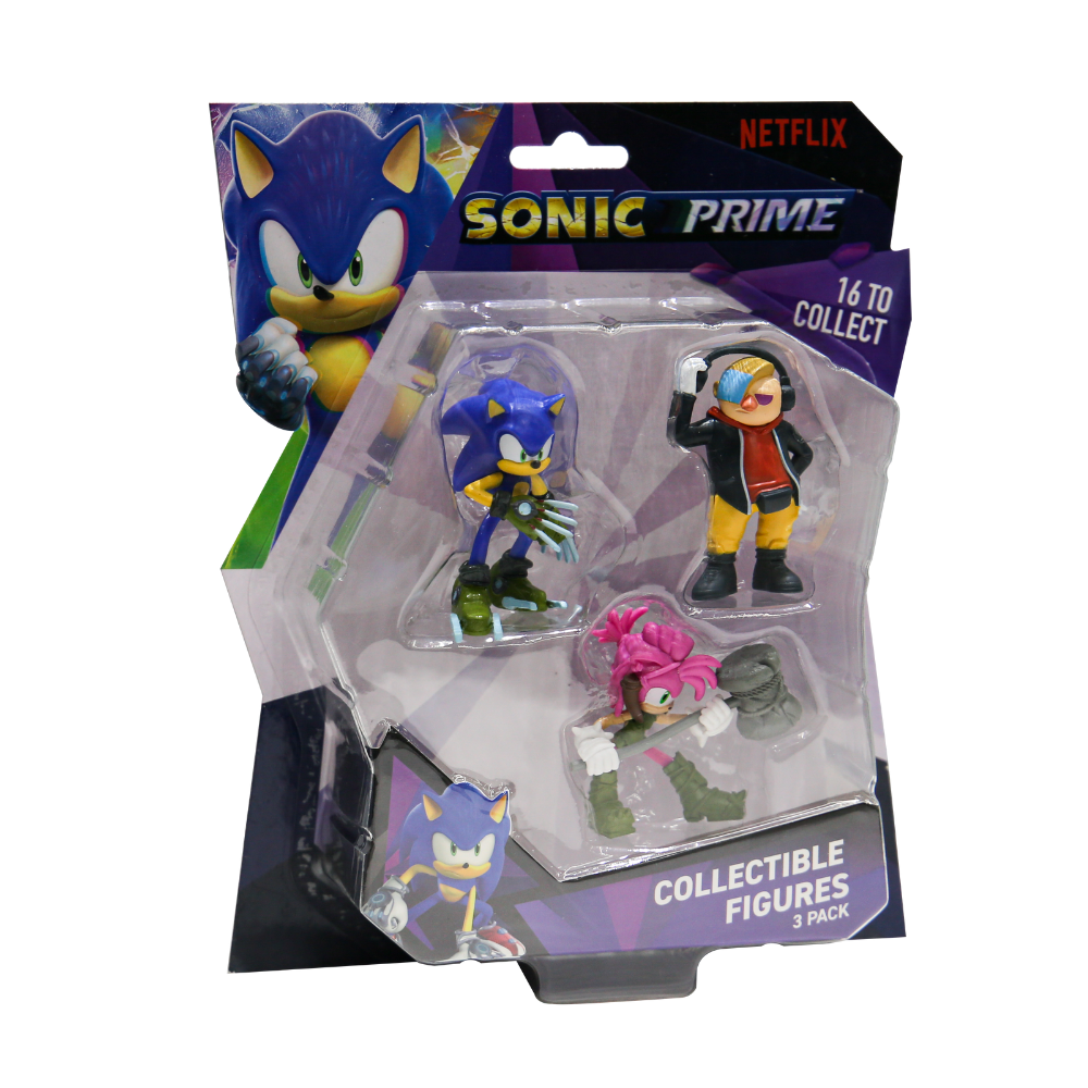 Assorted 3-Pack Sonic Prime Collectible Character Figures