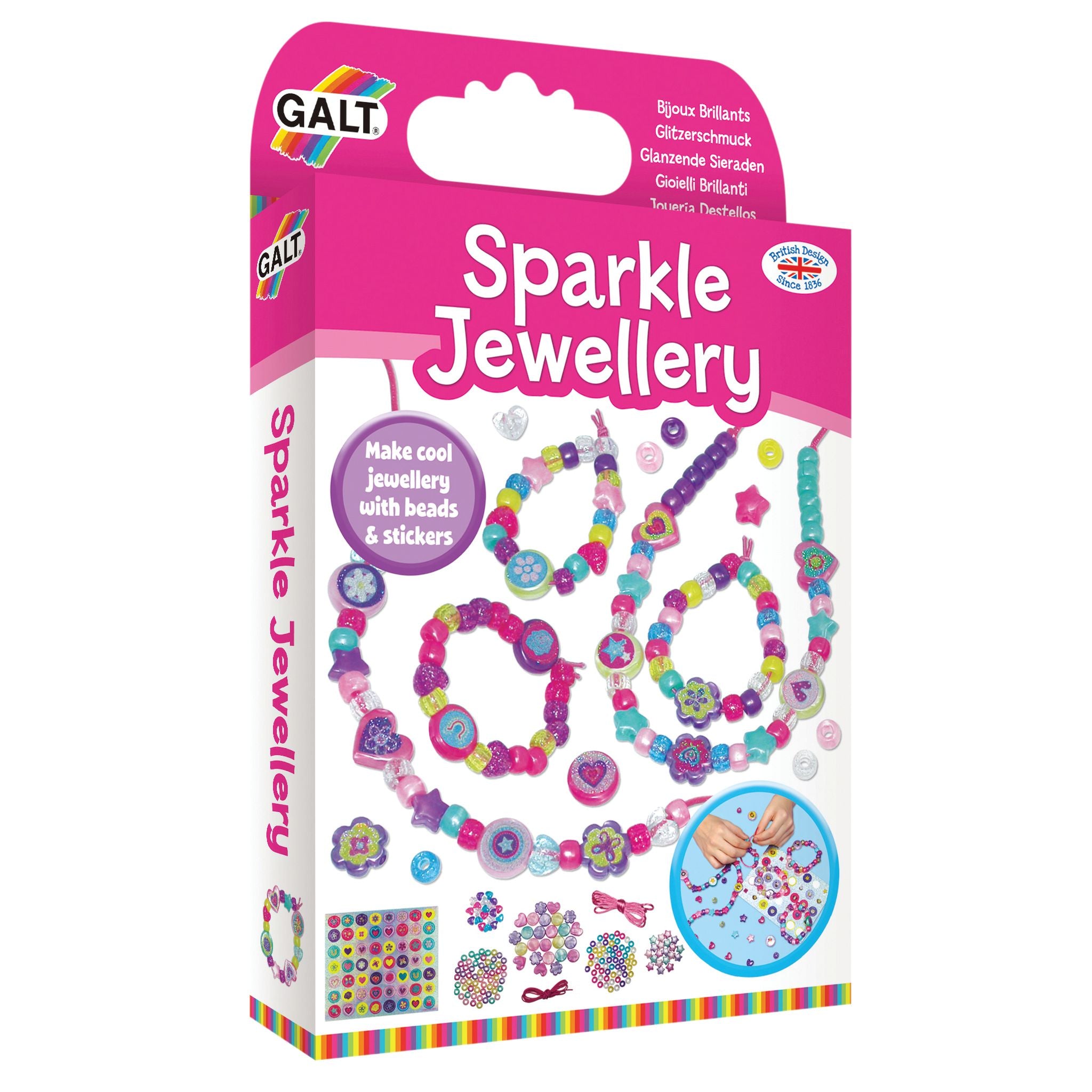 Hot Sale! GALT Sparkling Jewelry Kit with Assorted Beads and Stickers