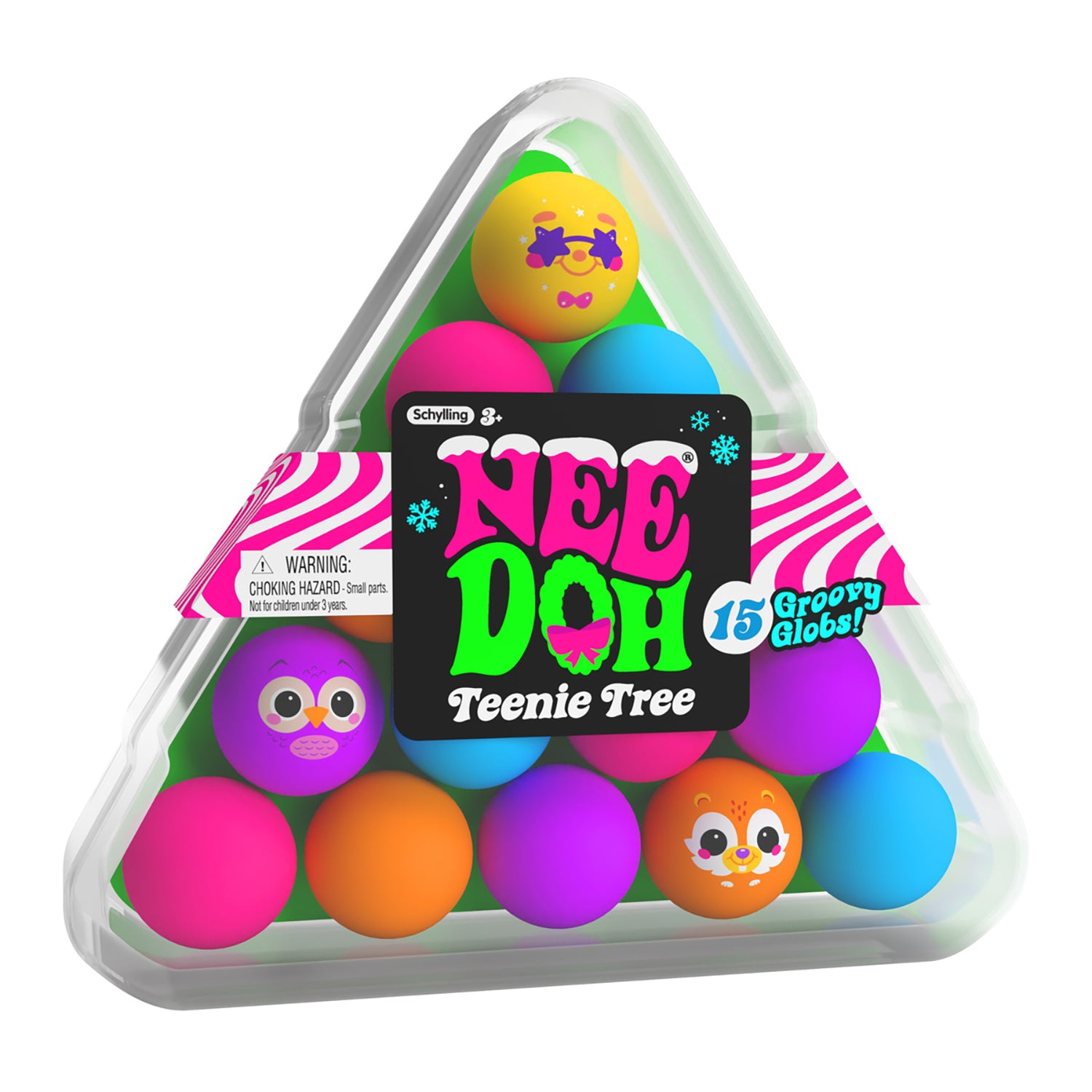 Schylling 15-Pack Squishmas Groovy Tree with Assorted Mini Squishy Globs