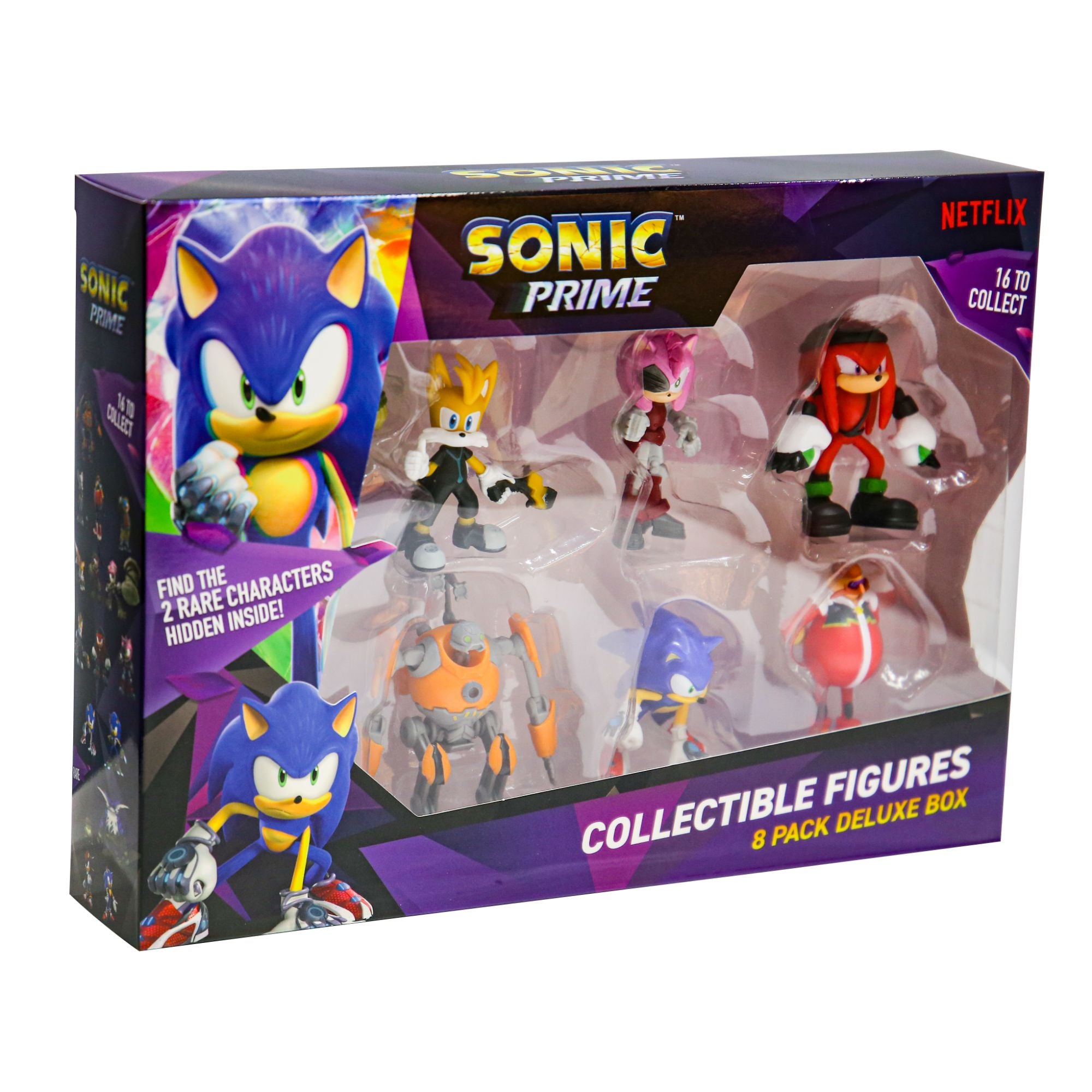 Hot Deal! 8-Pack Deluxe Box of Assorted Sonic Prime Collectible Figures